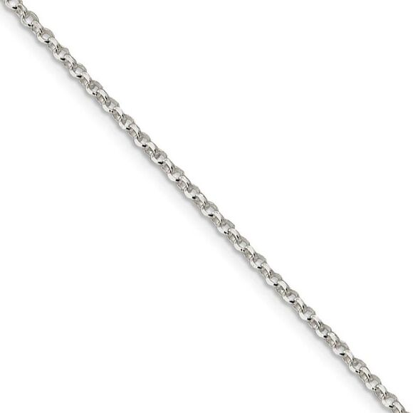 2mm Sterling Silver D/C Solid Open Cable Chain Necklace, 18 Inch - Picture 1 of 8